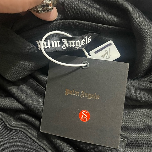 NWT Women’s Size Small Palm Angels Track Hoodie 100% Cotton In Black & White - Picture 14 of 17